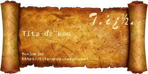 Titz Ákos névjegykártya