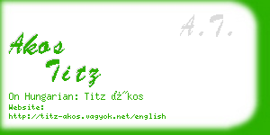 akos titz business card